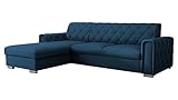 Mirjan24 Eckcouch Ritozi, Ecksofa mit Bettkasten und Schlaffunktion, Polsterecke, Bettsofa, Gesteppte Rückenlehne, Schlafcouch L-Form Sofa, Couch, Wohnlandschaft (Kronos 09, Seite: Links)