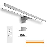 Karrong LED Spiegelleuchte Badezimmer 12W 1200LM 40cm 6000K Edelstahl Spiegellampe IP44 Wasserdicht Kein Flimmern Badlampe Neutralweiß/Warmweiss Bad Spiegelleuchte mit Fernbedienung