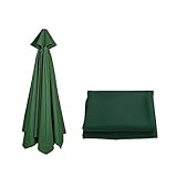 2.7m 3m Sonnenschirm Ersatzbezug Für 6 Rippen 8 Rippen Terrassenschirm Ersatz-Überdachung Rund Ersatz-Baldachin Wasserdicht Ersatzabdeckung UV-Schutz Ersatzbespannung (Color : Green, Size : 3m/10ft