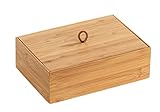 WENKO Bambus Box Terra mit Deckel L, Organizer-Dose für Küche, Bad und den gesamten Haushalt für Badartikel, Küchenutensilien oder Süßigkeiten, mit praktischer Schlaufe, 22 x 7 x 15 cm, Natur