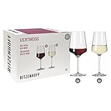 Ritzenhoff 6111003 Weißwein- und Rotweinglas Set 500 ml Lichtweiss Julie Nr. 3 – 8 Stück – Made in Germany