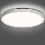 paurller Ultraflach Led Deckenleucht Rund Dünn Wasserfest Neutralweiß 4000K Deckenlampe Kinderleuchte Augenpflege CRI 97,8 RG0 Ø42cm Badezimmer Lampe,für Bad Schlafzimmer Flur Küche Wohnzimmer Balkon