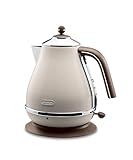 De'Longhi Wasserkocher Icona Vintage KBOV2001.BG - 1,7 l mit Wasserstandsanzeige und 360° Basis, Edelstahl in elegantem Retro Look mit Chrom-Details, beige