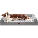 WESTERN HOME Orthopädisches Hundebett mittelgroße Hunde hundesofa Hundecouch Hunde Bettchen mit Hoher Rand Grau 91x68x7.5cm