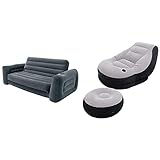 Intex 66552 Schlafsofa 203 x 224 x 66 cm & Aufblasmöbel Ultra Lounge, Grau, 102 x 137 x 79 cm/Ø 64 x 28 cm