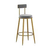 RWRAPS Barhocker aus grünem Samt, 26-Zoll-Barhocker für Theke mit Rückenlehne und Fußstütze, Traggewicht 200 kg (B, Höhe 65 cm)