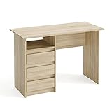 Komto Schreibtisch mit Schubladen - Bürotisch Computertisch Klein Arbeitstisch Büro PC-Tisch Kinderschreibtisch mit Stauraum | Moderner Schreibtisch Sonoma Eiche | Oslo 110 x 50 x 74 cm