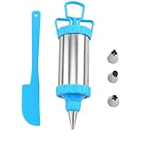 Cremespritze Set Edelstahl Dessert Garnierspritze Set Kuchen Spritzen Dekorieren Set Zuckerguss Spritze Spritzpistole Torten Dekoration Set SpritztüLlen Set FüR Fondant Kekse GebäCk Modellierwerkzeug