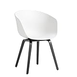 HAY About a Chair AAC 22 Armlehnstuhl Eiche schwarz, weiß Sitzschale Polypropylen Gestell Eiche schwarz gebeizt mit Kunststoffgleitern