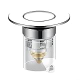 Spülbeckenstöpsel, Ablaufstopfen, Pop-Up-Ablauffilter, Push-Typ, Bouncing Core Leak-Stöpsel mit Filterkorb, 34 mm - 40 mm