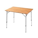 TeMkin Bambus Klapptisch Outdoor Indoor Höhenverstellbar Tragbarer Tisch Station für Outdoor Camping Picknick Angeln (Color : KC2018)