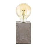 EGLO Tischlampe Prestwick, 1 flammige Tischleuchte Vintage, Industrial, Retro, Nachttischlampe aus Keramik in Grau, Lampe mit Schalter, E27 Fassung