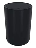 Spirella Design Kosmetikeimer Cocco mit Extra Ring für Müllbeutel Treteimer Schwingdeckeleimer Abfallbehälter mit Schwingdeckel 5 Liter (ØxH): 19 x 26 cm Schwarz