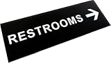 Griffco Supply Standard Restrooms Richtungsschild mit rechtem Pfeil (klein (5,1 x 15,2 cm), schwarz mit weißem Text)