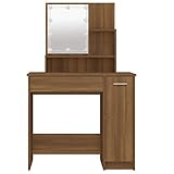 Schminktisch, LED, Kosmetiktisch, großer Raum, dimmbar, 86,5 x 35 x 136 cm, für Badezimmer