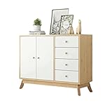 Kommode aus Massivholz, einfacher moderner TV-Schrank for Schlafzimmer YIJIAN (Farbe : Log White 100x36x78cm)