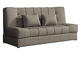 Mirjan24 Schlafsofa Sonik mit Bettkasten, Couch mit Schlaffunktion, 3 Sitzer Sofa, Bettsofa, Farbauswahl, Polstersofa, Schlafsofa, Couchgarnitur (Velluto 3)