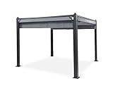 Pergola-Pavillon 3 Meter, Mit einstellbarem Stoffdach, Witterungsbeständig, Wasserabweisend, Sonnenschutz, Polyester, Aluminium, Grau (1. 3 Meter)