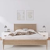 TALCUS Möbel mit Nachttisch 2 Stück weiß 40x34x35 cm Massivholz Kiefer