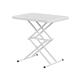 TeMkin Kleiner Klapptisch Tragbar Null Montage Einstellbar Stabiler Schreibtisch für Haus Garten Büro Innen Außeneinsatz (Color : White)