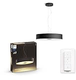 Philips Hue White Amb. LED-Pendelleuchte Fair inkl. Dimmschalter, schwarz, dimmbar, alle Weißschattierungen, steuerbar via App, kompatibel mit Amazon Alexa (Echo, Echo Dot) 