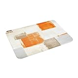 HAOSOFT Badematte Grau Beige Orange rutschfest Badvorleger Flauschige Badezimmerteppich Weicher Badteppich, 40x60cm