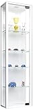 VCM 911786 Vitrine Wandvitrine Sammelvitrine Glasvitrine Wand Regal Schrank Glas Hängevitrine ohne Beleuchtung Weiß Stano Mini,115 x 33 x 18 cm