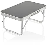 com-four® Campingtisch aus Aluminium - flexibel einsetzbarer Klapptisch - Leichter tragbarer Beistelltisch für Picknick, Balkon, Garten und Camping - Falttisch mit Tragegriff (Tisch - grau)