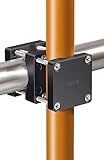 4smile Sonnenschirmhalter Balkongeländer – Aluminium Sonnenschirm Balkon Halterung - Schirmhalterung SunnySquare, stabiles Universaltalent, hält jeden Balkonschirm, schwarz