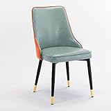 Küchen-Esszimmerstühle Latex weich gepolsterter Sitz Metallbeine Leder-Lounge-Stühle wasserdicht und Kratzfest (Color : F)