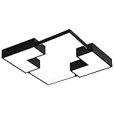MayNuo Große Led Deckenlampe Wohnzimmerlampe Einfache Moderne Positive Quadratische Atmosphäre Home Schwarze Lampe Zimmerlampe Home Warmes Romantisches Deckenlampe Weißes Licht Beleuchtungsarmatur (Gr