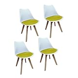 HTI-Living Stuhl Atlanta Weiß, Velvet Gelb Esszimmerstuhl Samt 4-teilig
