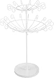 PAREKS Rotierender Schmuckturm, Halskettenhalter, Armbandständer, Vintage-Ohrring-Schmuck-Organizer, Ausstellungsständer, Schmuckbaum for Frauen und Mädchen, Geschenk, Weiß