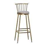 ARTSIM Barhocker mit Rückenlehne, 1er-Set, moderner Thekenhöhenhocker, samtgepolsterter Barstuhl mit goldfarbenen Metallbeinen und Metallfußstütze für Kücheninsel-Esszimmer, bis zu 330 Pf