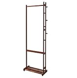 Kleiderständer Garderobenständer Freistehende Garderobe Holzregal Baum Mit 6 Haken Massivholzgeländer Design Garderobe Für Die Hausecke Kleiderablage Gaderobenstaender ( Color : B , Size : 45x36x163cm