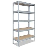 shelfplaza® 230x100x60cm Profi Schwerlastregal verzinkt/Metallregal mit 5 Böden à 200kg Tragkraft/Kellerregal Metall, Garagenregal, Werkstattregal oder Regal Lagerregal/Steckregal Metall