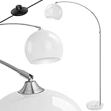 KESSER® Bogenlampe mit standfestem Marmorfuß höhenverstellbar 146-220cm weiß - Fußschalter - Stehlampe Stehleuchte Bogenleuchte Bogenstandleuchte Standleuchte Lounge RETRO Design