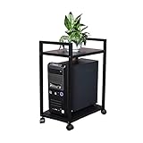 GRFIT CPU Ständer Zentralprozessor Stand-Desktop-Host-Basisständer-Drucker-Stand-Metall-Rack-Stand Pc. Stand geeignet for die meisten PCs (mit Riemenscheibe) CPU Tower Ständer (Color : A)