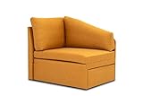 DOMO Collection Delta Sofa, Schlafsofa, Schlafsessel, Gästebett, tiny couch, Ecksessel, gelb, 116x81x83 cm