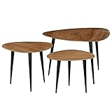 UTUMAX Nice Cool-Couchtisch-Set 3-teilig aus Akazienholz massiv