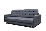 mb-moebel Schlafsofa Kippsofa Sofa mit Schlaffunktion Klappsofa Bettfunktion mit Bettkasten Couchgarnitur Couch Sofagarnitur - Carla (Dunkelgrau)