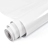 BALLSHOP Klebefolie Möbel Möbelaufkleber 5 x 0.61M Verdickte Selbstklebende Küchenschrank Wasserdicht Aufkleber Matt Schrank Tische Wand TapeteDekofolie Weiß