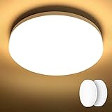 Lepro Deckenlampen [2 Stücke] 15W, LED Deckenleuchte IP54 Wasserfest, 3000K 1500LM Badezimmer Lampe, Rund Badlampe Decke, ideal für Bad Schlafzimmer Flur Küche Wohnzimmer Balkon, Warmweiß, Ø22cm