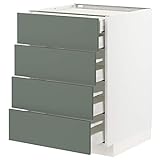 Ikea METOD/MAXIMERA base cb 4 frnts/2 low/3 md drwrs, 60x60 cm, weiß/bodarp grau-grün