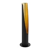 EGLO Tischlampe Barbotto, 1 flammige Tischleuchte, Stablampe aus Stahl, Farbe: Schwarz, gold, Fassung: GU10, inkl. Schalter