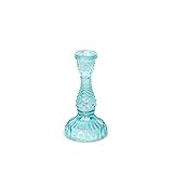 Park Hill Collection La Boheme Kegelhalter aus gepresstem Glas, 15,2 cm, Türkis