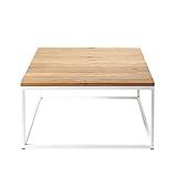 Pureday Couchtisch Woody - Holz Metall - Natur Weiß - ca. L80 x B80 x H40 cm