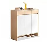 Robustes Schuhregal Schuhorganisatoren Massivholz-Schuhschrank, Haustür-Schuhregal for Eingangsbereich, Aufbewahrungsschrank, Wohnzimmer, kleine Wohnung, weißer Veranda-Schrank Geeignet für Schrankkor