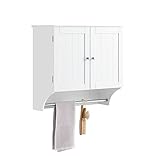 SoBuy BZR84-W Hängeschrank mit Türen Badschrank Wandschrank Badhängeschrank Küchenschrank Medizinschrank Badmöbel Weiß BHT ca: 60x60x30cm