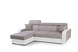 mb-moebel Ecksofa mit Schlaffunktion Eckcouch mit Bettkasten Sofa Couch Wohnlandschaft L-Form Polsterecke Pedro (Beige + Weiß, Ecksofa Links)